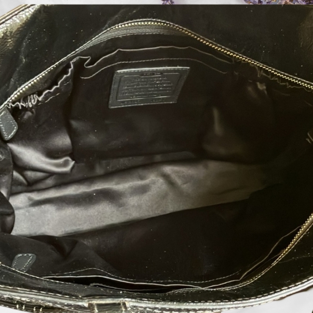 Coach black patent large sig stitched trave/ diaper bag - Picture 9 of 10